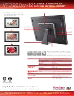 Preview for 2 page of ViewSonic VFD920w-12 Specification