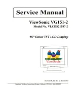 Preview for 1 page of ViewSonic VG151-2 Service Manual
