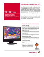 Предварительный просмотр 1 страницы ViewSonic VG1921wm Specification