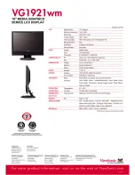 Preview for 2 page of ViewSonic VG1921wm Specification