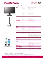 Preview for 2 page of ViewSonic VG2027wm Specifications