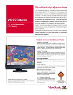 Preview for 1 page of ViewSonic VG2230WM - 22" LCD Monitor Specifications