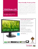 Предварительный просмотр 1 страницы ViewSonic VG2236wm-LED Specifications