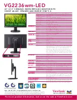 Preview for 2 page of ViewSonic VG2236wm-LED Specifications