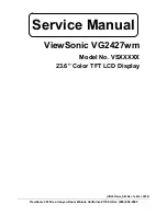 Предварительный просмотр 1 страницы ViewSonic VG2427WM - 24" LCD Monitor Service Manual