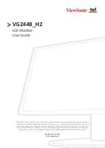 ViewSonic VG2448-H2 User Manual preview