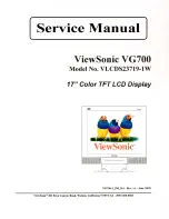 Preview for 1 page of ViewSonic VG750 - 17.4" LCD Monitor Service Manual