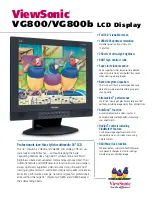Preview for 1 page of ViewSonic VG800 Specifications