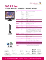 Preview for 2 page of ViewSonic VG921m Specifications