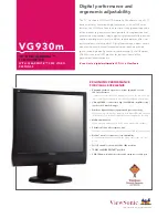 ViewSonic VG930M - 19" LCD Monitor Specification Sheet предпросмотр