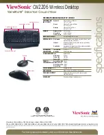 Preview for 2 page of ViewSonic ViewMate CW2206 Specifications