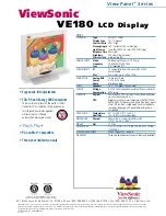 Preview for 2 page of ViewSonic ViewPanel VE180 Specifications