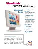 Предварительный просмотр 1 страницы ViewSonic ViewPanel VP140 Specifications