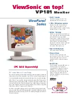 Preview for 1 page of ViewSonic ViewPanel VP181 Specifications