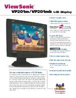 Предварительный просмотр 1 страницы ViewSonic ViewPanel VP201m Specifications