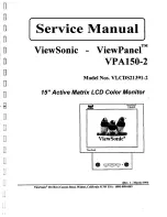 ViewSonic ViewPanel VPA150-2 Service Manual preview