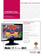 Preview for 1 page of ViewSonic VLED221WM - 22" LCD Monitor Specification Sheet