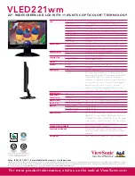 Предварительный просмотр 2 страницы ViewSonic VLED221WM - 22" LCD Monitor Specification Sheet