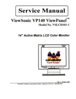 Preview for 1 page of ViewSonic VP140 VSLCD101-1 Service Manual