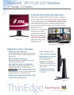 Предварительный просмотр 1 страницы ViewSonic VP171B - 17" LCD Monitor Specifications