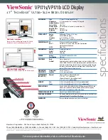 Preview for 2 page of ViewSonic VP171s Specifications