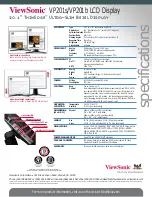 Preview for 2 page of ViewSonic VP201B Specifications