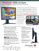 Preview for 1 page of ViewSonic VP211B - 21.3" LCD Monitor Specification Sheet