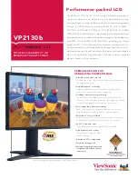 ViewSonic VP2130B - 21.3" LCD Monitor Specification Sheet предпросмотр