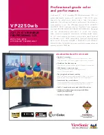 Предварительный просмотр 1 страницы ViewSonic VP2250WB - 21.6" LCD Monitor Specification Sheet