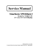 Предварительный просмотр 1 страницы ViewSonic VP2330WB - 23" LCD Monitor Service Manual