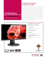 Предварительный просмотр 1 страницы ViewSonic VP2365WB - 23" LCD Monitor Specifications