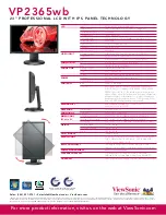 Preview for 2 page of ViewSonic VP2365WB - 23" LCD Monitor Specifications