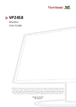 Preview for 1 page of ViewSonic VP2458 User Manual