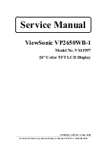 ViewSonic VP2650WB - 26" LCD Monitor Service Manual предпросмотр