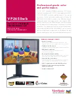 Preview for 1 page of ViewSonic VP2650WB - 26" LCD Monitor Specifications