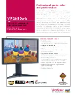 Предварительный просмотр 1 страницы ViewSonic VP2650WB - 26" LCD Monitor Specifications