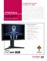 ViewSonic VP2655WB - 26" LCD Monitor Specification Sheet предпросмотр