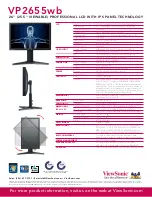 Preview for 2 page of ViewSonic VP2655WB - 26" LCD Monitor Specification Sheet