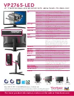 Предварительный просмотр 2 страницы ViewSonic VP2765-LED Specification Sheet