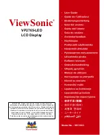 Предварительный просмотр 1 страницы ViewSonic VP2765-LED User Manual