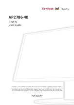 Preview for 1 page of ViewSonic VP2786-4K User Manual