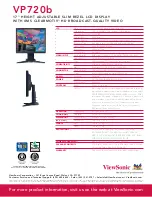 Предварительный просмотр 2 страницы ViewSonic VP720B - ThinEdge - 17" LCD Monitor Specifications