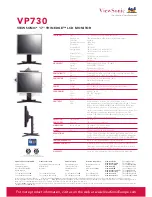 Preview for 2 page of ViewSonic VP730 Specifications