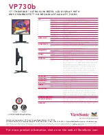 Preview for 2 page of ViewSonic VP730B Specifications