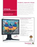 Preview for 1 page of ViewSonic VP920B - ThinEdge - 19" LCD Monitor Specifications
