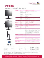 Preview for 2 page of ViewSonic VP930 Specification Sheet