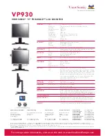 Предварительный просмотр 2 страницы ViewSonic VP930 Specification Sheet