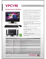 ViewSonic VPC190 Specification Sheet preview