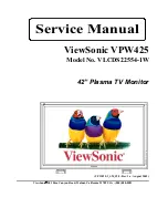 Preview for 1 page of ViewSonic VPW425 - 42" Plasma TV Service Manual