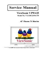 Предварительный просмотр 1 страницы ViewSonic VPW425 - 42" Plasma TV Service Manual